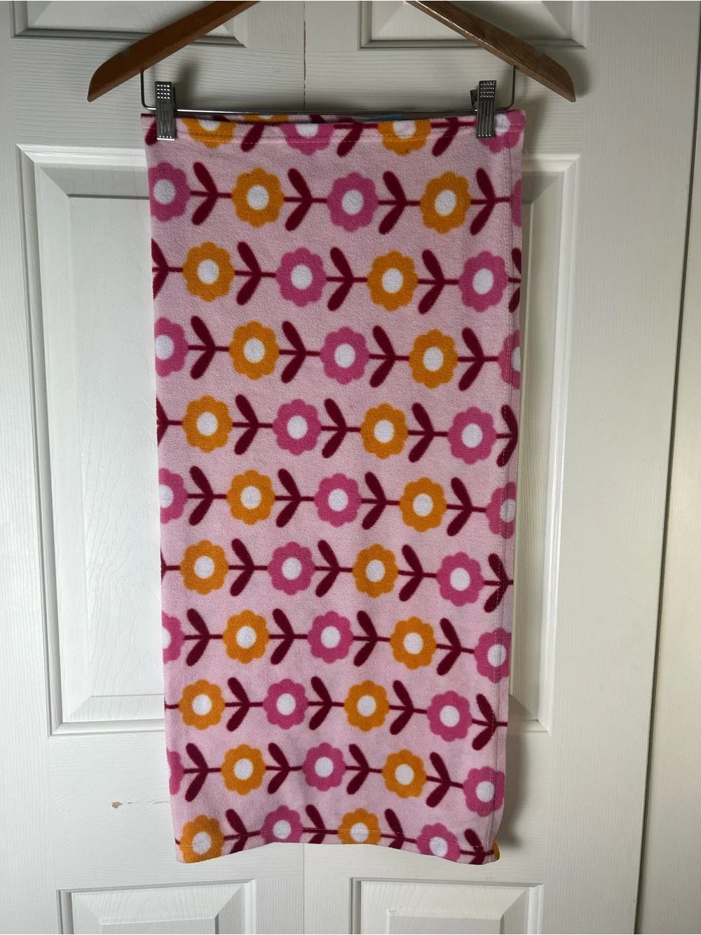 Safety 1st Pink Floral Baby Blanket Security Lovey Orange Flowers White First